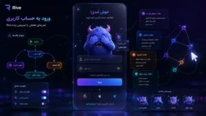 فرم ورود تعاملی با کاراکتر انیمیشنی Rive و گراف State Machine